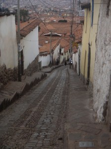 Narrow and steep roads in  Cusco