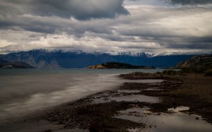 Lago General Carrera under cloud