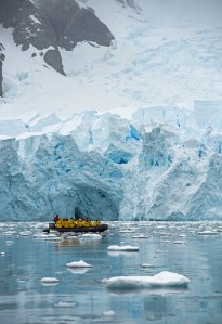 Zodiac next to Glacier