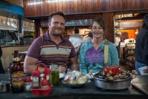 Eating at Mercado del Puerto